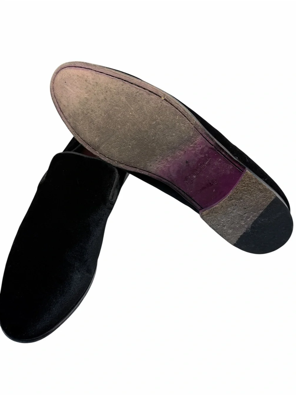 Peter Huber Black Velvet Slip-On Loafers Men’s Size 13 Formal Dress Shoes